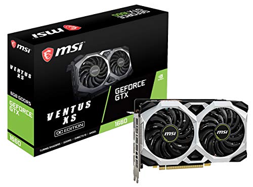 MSI Gaming GeForce GTX 1660 192-Bit HDMI/DP 6GB GDRR5 HDCP Support DirectX 12 Dual Fan VR Ready OC Graphics Card (GTX 1660 VENTUS XS 6G OC)