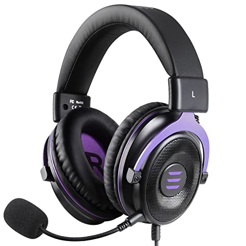 EKSA E900 Gaming Headset with Microphone - PC Headset with Detachable Noise Canceling Mic - Wired Headphones Stereo Sound Comfortable - Gaming Headphones for PC, PS4/PS5, Xbox One, Computer, School