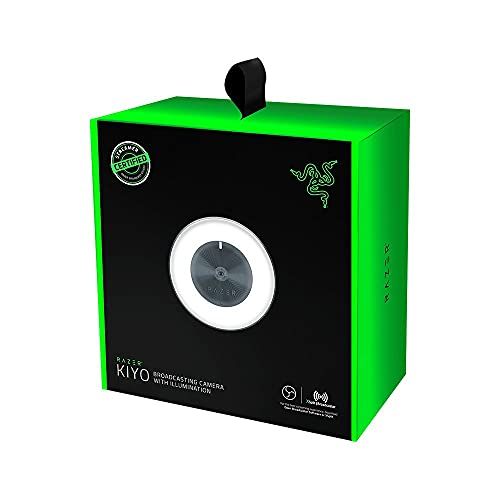 Razer Kiyo 1080p 30 FPS/720 p 60 FPS Streaming Webcam with Adjustable Brightness Ring Light, Built-in Microphone and Advanced Autofocus