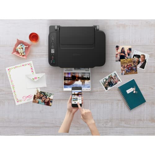 Canon Wireless Inkjet All-in-One Printer with LCD Screen Print Scan and Copy, Built-in WiFi Wireless Printing from Android, Laptop, Tablet, and Smartphone with 6 Ft NeeGo Printer Cable - Black