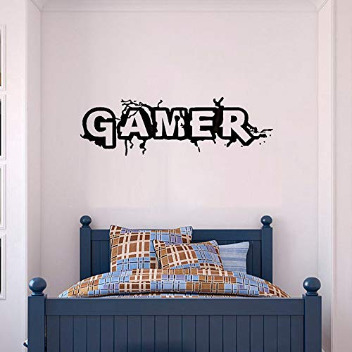 W 35.1" x H 11.7" Gamer Wall Decal for Gamer Fans Men ‘s Living Room,Gamer Boys Children Kids Play Room Bedroom Game Room Wall Decor Home Decoration (Medium W 35.1" x H 11.7")