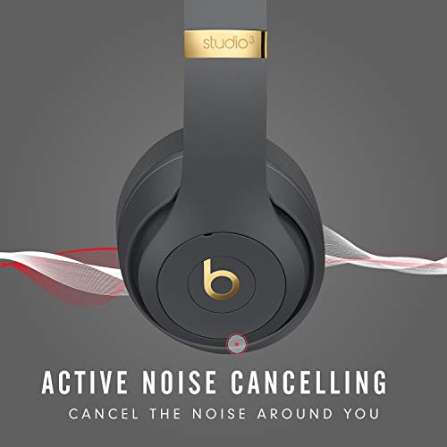 Beats Studio3 Wireless Noise Cancelling Over-Ear Headphones - Apple W1 Headphone Chip, Class 1 Bluetooth, 22 Hours of Listening Time, Built-in Microphone - Shadow Gray (Latest Model)