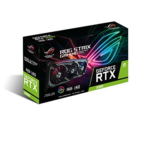 ASUS ROG STRIX NVIDIA GeForce RTX 3090 Gaming Graphics Card- PCIe 4.0, 24GB GDDR6X, HDMI 2.1, DisplayPort 1.4a, Axial-Tech Fan Design, 2.9-Slot