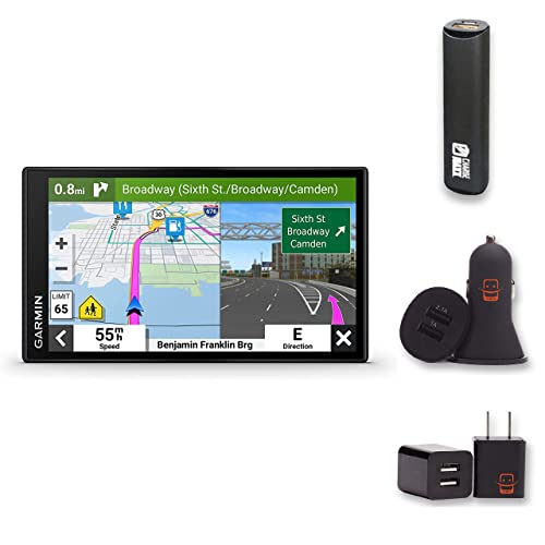 Garmin DriveSmart 66, 6-inch Car GPS Navigator with Bright, Crisp High-Resolution Maps and Garmin Voice Assist Bundle with EZEE PowerPack (4 Items)