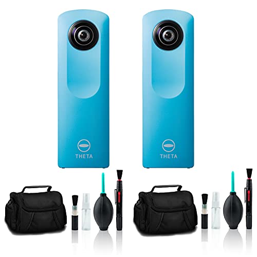 Ricoh Theta m15 Spherical VR Digital Camera (Blue) 2 Pack Kit