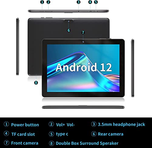 SGIN Tablet 10.1 Inch Android 12 Tablet,2GB RAM 32GB ROM Tablets with A133 Processor, 2MP + 5MP Camera, Bluetooth, GPS, 5000mAh