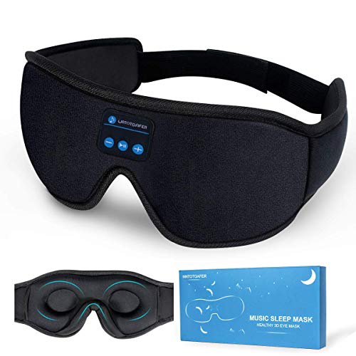 Sleep Headphones, Bluetooth 5.0 Wireless 3D Eye Mask, Lightimetunnel Washable Sleeping Headphones for Side Sleepers With Adjustable Ultra Thin Stereo Speakers Microphone Hands Free for Insomnia Travel