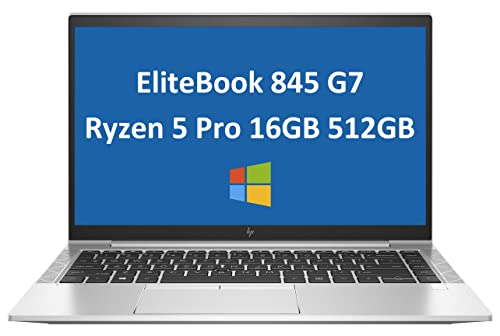 New HP EliteBook 845 G7 14" IPS FHD (16GB RAM, 512GB PCIe SSD, AMD 6-Core Ryzen 5 Pro 4650U (Beat i7-1165G)) Business Laptop w/ WiFi + Webcam + Briefcase, Windows 10 Pro / Win 11 Pro