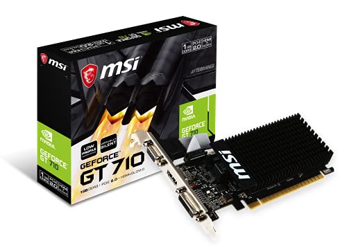 MSI GAMING GeForce GT 710 1GB GDRR3 64-bit HDCP Support DirectX 12 OpenGL 4.5 Heat Sink Low Profile Graphics Card (GT 710 1GD3H LPV1)