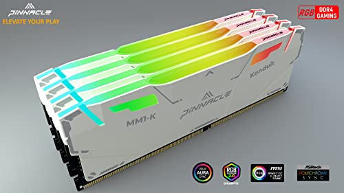 Timetec Pinnacle Konduit RGB 8GB DDR4 3200MHz PC4-25600 CL16-18-18-38 XMP2.0 Overclocking 1.35V Compatible for AMD and Intel Desktop Gaming PC Memory Module RAM - White