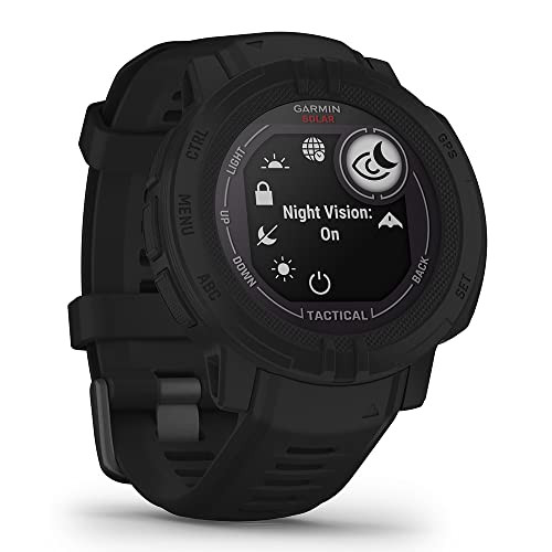 Garmin Instinct 2 Solar Tactical (Black) Rugged GPS Smartwatch - Outdoor Military Watch w/Multi-GNSS & 24/7 Fitness Tracker - Bundle w/PlayBetter TPU Screen Protectors & Charger - Large, 45mm