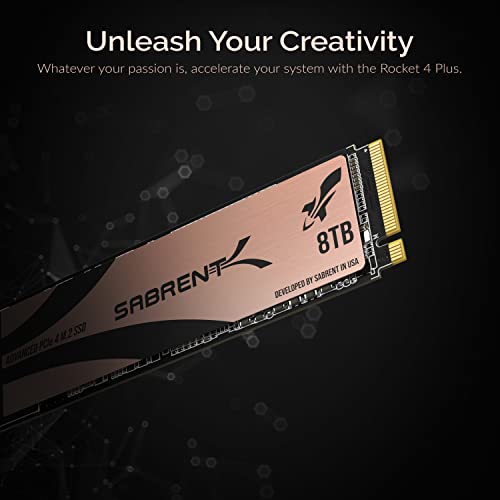 SABRENT 8TB Rocket 4 Plus NVMe 4.0 Gen4 PCIe M.2 Internal SSD Extreme Performance Solid State Drive R/W 7100/6600MB/s (SB-RKT4P-8TB)