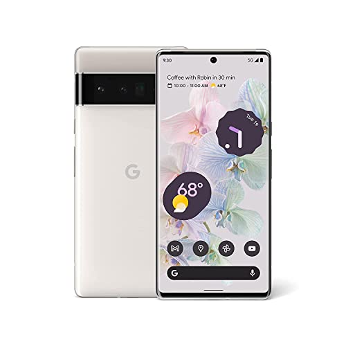 Google Pixel 6 Pro - 5G Android Phone - Unlocked Smartphone - 256GB - Cloudy White & Pixel 6 Pro Case - Phone Case with Dual-Layer Shock-Absorbing Protection - Light Frost