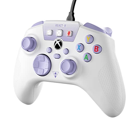 Turtle Beach REACT-R Controller Wired Game Controller – Licensed for Xbox Series X & Xbox Series S, Xbox One & Windows – Audio Controls, Mappable Buttons, Textured Grips - White/Purple