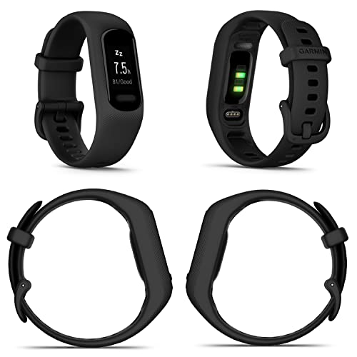 Garmin Vivosmart 5 Smart Fitness and Health Tracker, Black Case with Wearable4U E-Power Bundle (Black/ Black)