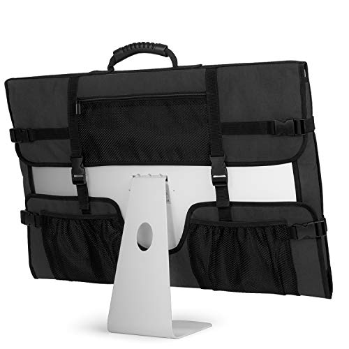 CURMIO Travel Carrying Bag Compatible with Apple 27" iMac Desktop Computer, Protective Storage Case Monitor Dust Cover Compatible with 27" iMac Screen and Accessories, Black, Patent Design