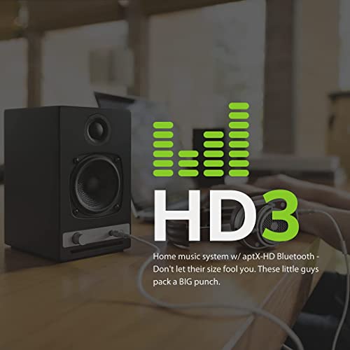Audioengine HD3 Powered Bluetooth Speakers and DS1 Desktop Speaker Stands Bundle (Black)