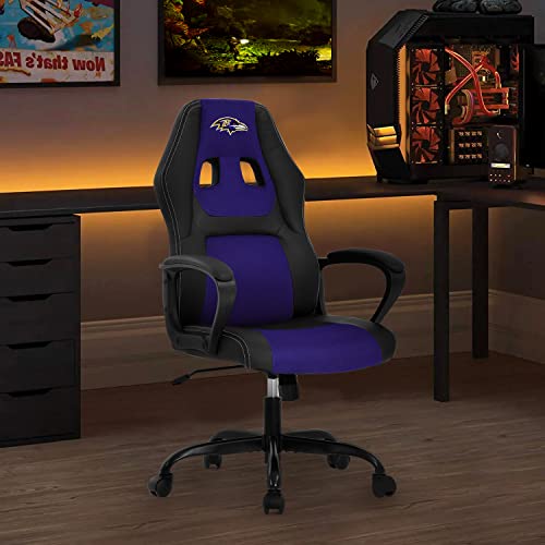 Office Chair PC Gaming Chair Cheap Desk Chair Ergonomic PU Leather Executive Computer Chair Lumbar Support for Home Office (Blue, BAL)