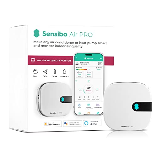 Sensibo Air PRO - Smart AC Controller with an Air Quality Sensor. Detecting Indoor Air Quality. Maintains Comfort and Saves Energy. Works with Amazon Echo, Google Home, & Apple HomeKit.