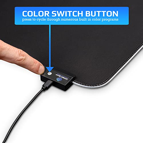 Oversized Mousepad Desk Mat for Gaming 31.5 x 11.8 Inch XXL Mouse Pad with Non Slip Rubber Base Waterproof Micro Textured Cloth Surface LED Big Computer Mouse Pad Desk for Home Office Gaming Work