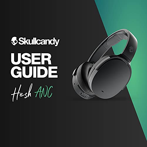 Skullcandy Hesh ANC Wireless Over-Ear Headphones, Active Noise Cancelling, Wireless Charging 22 Hours Battery Life - True Black