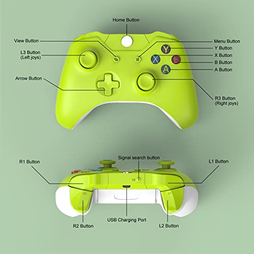 Wireless Controller PC Game Controller Compatible with Xbox Series X/S/Xbox One/Xbox One S/One X/Windows 7/8/10/11（Electric Volt）