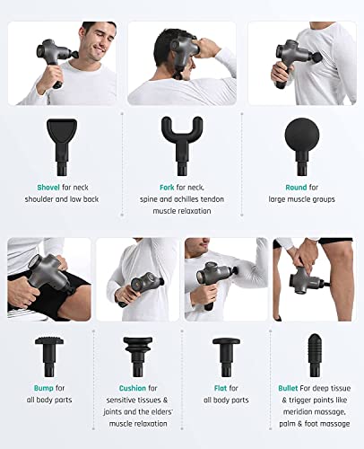 Massage Gun Deep Tissue Percussion Muscle Massager for Pain Relief, Super Quiet Portable Neck Back Body Relaxation Electric Sport Massager Mebak 3