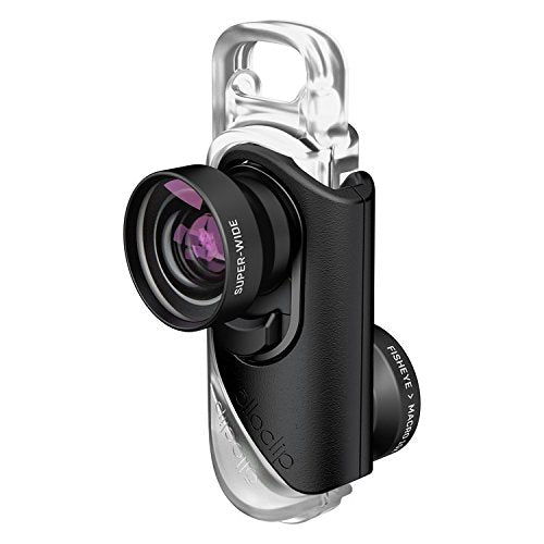 OLLOCLIP - Filmer's Kit I Includes Core Lens Set, Active Lens Set & Pivot | Mobile Lens | Support for HD Photos & Videos | Compatible with Screen Protectors | iPhone Accessories - Black