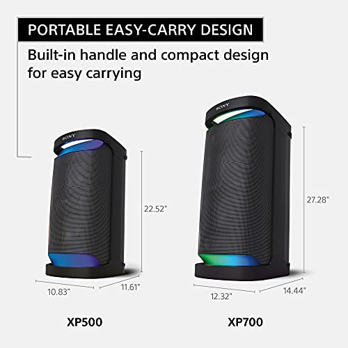 Sony SRS-XP500 X-Series Wireless Portable-BLUETOOTH-Karaoke Party-Speaker IPX4 Splash-resistant with 20 Hour-Battery