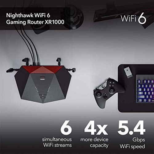 NETGEAR Nighthawk Pro Gaming 6-Stream WiFi 6 Router Wireless Speed (up to 5.4Gbps) | DumaOS 3.0 Optimizes| 4 x 1G Ethernet and 1 x 3.0 USB Ports (Renewed)