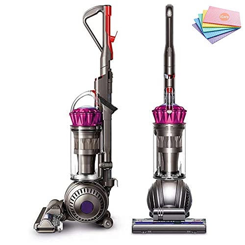 Dyson Ball MultiFloor Upright Vacuum: High Performance HEPA Filter, Bagless Height Adjustment,Strongest Suction,Telescopic Handle,Self Propelled Rotating Brushes, Fuchsia + Sponge Cloth