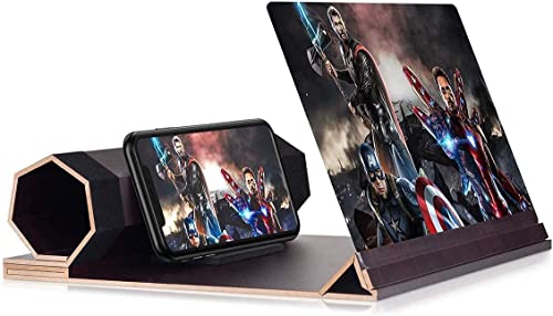 12’’ Screen Magnifier for Smartphone – Mobile Phone 3D Magnifier Projector Screen for Movies, Videos, and Gaming – Foldable Phone Stand with Screen Amplifier – Compatible with All Smartphones M3