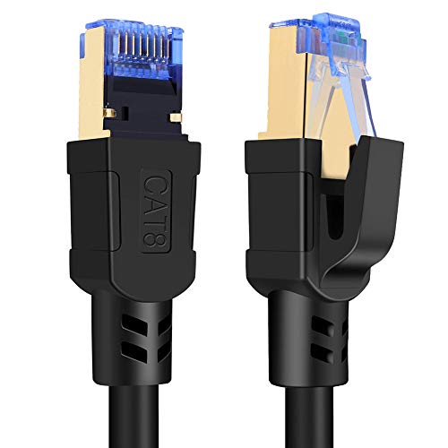 Cat8 Ethernet Cable, High Speed Cat 8 Network Ethernet Patch Internet Cable with Gold Plated RJ45 Connector, Compatible with Cat7 Cat6, Gigabit S/FTP LAN Wire by SEPWIK