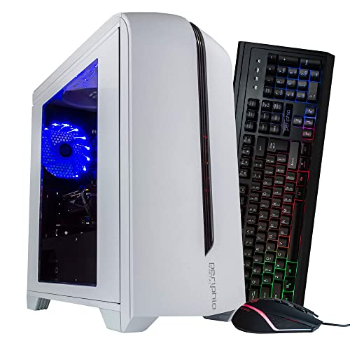 Periphio Vortex Gaming PC Desktop Computer Tower, Intel Quad-Core i5 3.2GHz, 16GB RAM, 120GB SSD 500GB HDD, Windows 10, GT1030 2GB, HDMI, WiFi, RGB Mouse and Keyboard (Renewed)