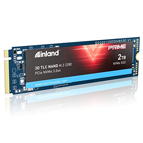 Inland Prime 2TB NVME PCIe M.2 2280 Gen 3x4 TLC 3D NAND SSD Internal Solid State Drive, Read/Write Speed up to 3300MB/s and 3000MB/s