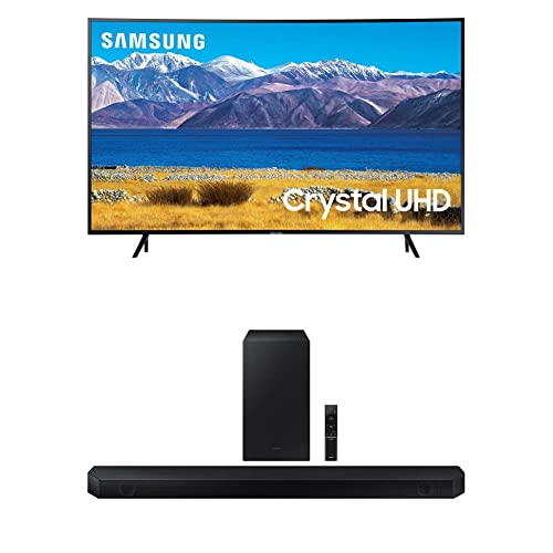 SAMSUNG 65-inch Class Curved UHD TU-8300 Series - 4K UHD HDR Smart TV with Alexa Built-in (UN65TU8300FXZA, 2020 Model) w/HW-Q60B 3.1 ch Soundbar w/Dolby Audio 2022