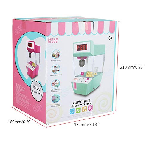 Emilykylie Catcher's Alarm Clock Slot Machine Game Machine Candy Hanging Doll Claw Claw Machine Arcade Children's Automatic Toys,Green