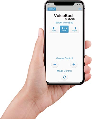 ZVOX VoiceBud VB20 Hearing Aid with Two-Microphone NoiseBlocker Technology, App Control (Beige Right)