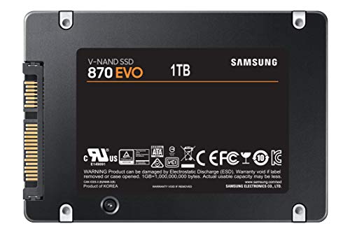 SAMSUNG 870 EVO SATA III SSD 1TB 2.5” Internal Solid State Hard Drive, Upgrade PC or Laptop Memory and Storage for IT Pros, Creators, Everyday Users, MZ-77E1T0B/AM