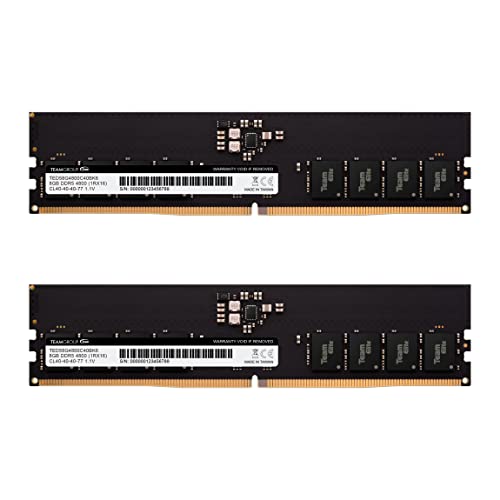 TEAMGROUP Elite DDR5 16GB Kit (2x8GB) 4800MHz (PC5-38400) CL40 Non-ECC Unbuffered 1.1V UDIMM 288 Pin PC Computer Desktop Memory Module Ram Upgrade - TED516G4800C40DC016