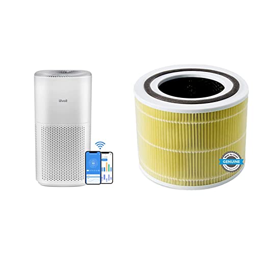 LEVOIT Air Purifiers for Home Large Room, Covers up to 3175 Sq. Ft, Smart WiFi and PM2.5 Monitor, H13 True HEPA Filter Removes 99.97% of Particles & Air Purifier Pet Allergy Replacement Filter, Yellow