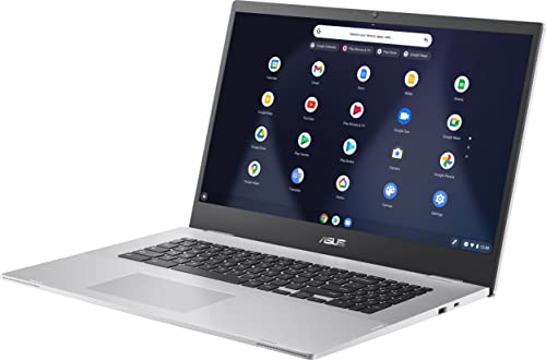 2022 Newest ASUS Chromebook 17.3" FHD 1080p Widescreen Light Laptop, Intel Celeron N4500 (Up to 2.8GHz), 4GB RAM, 32GB eMMC,HD Webcam,UHD Graphics, WiFi 6, 17+ Hours Battery,Chrome OS,w/MarxsolCables