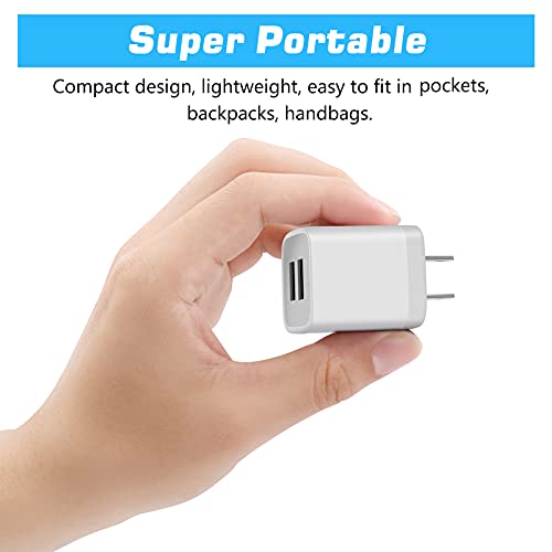 X-EDITION USB Wall Charger,4-Pack 2.1A Dual Port USB Cube Power Adapter Wall Charger Plug Charging Block Cube for Phone 8/7/6 Plus/X, Pad, Samsung Galaxy S5 S6 S7 Edge,LG, Android (White)