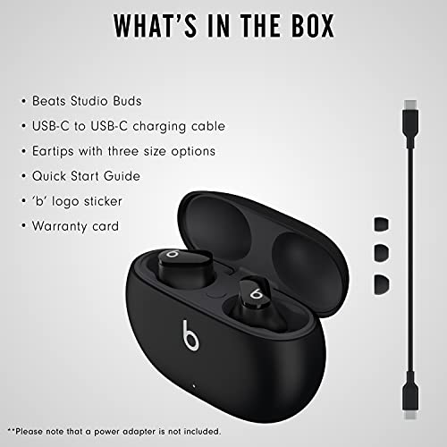 Beats Studio Buds – True Wireless Noise Cancelling Earbuds – Compatible with Apple & Android, Built-in Microphone, IPX4 Rating, Sweat Resistant Earphones, Class 1 Bluetooth Headphones - Black - AOP3 EVERY THING TECH 