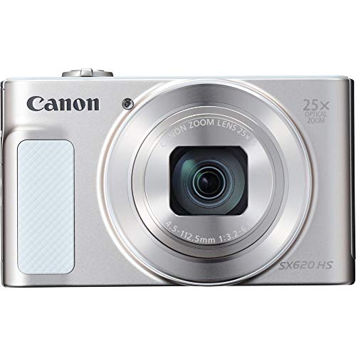 Canon PowerShot SX620 HS Digital Camera (Silver) (1074C001), 64GB Card, Card Reader, Soft Bag, Flex Tripod, Hand Strap, Memory Card Holder, Cleaning Kit (International Model)