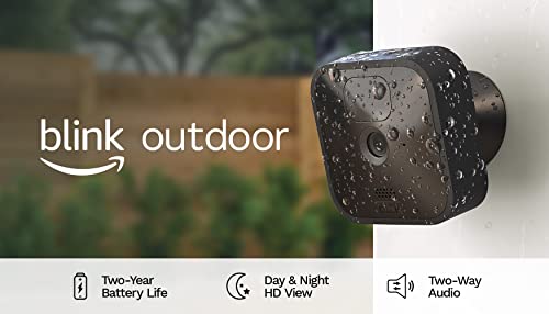 Blink Outdoor - wireless, weather-resistant HD security camera, two-year battery life, motion detection, set up in minutes – 3 camera kit