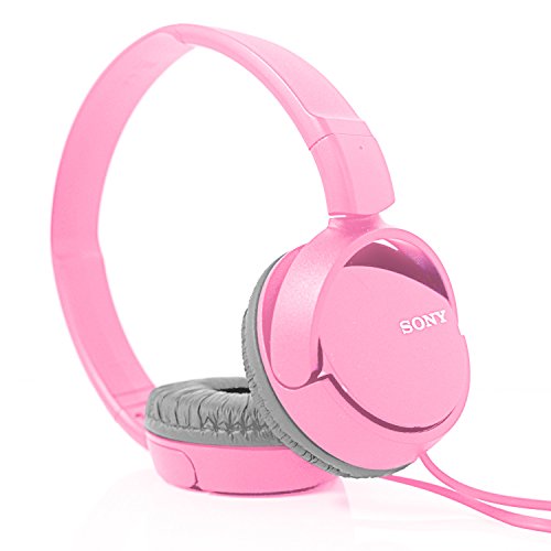 SONY Over Ear Best Stereo Extra Bass Portable Foldable Headphones Headset for Apple iPhone iPod/Samsung Galaxy / mp3 Player / 3.5mm Jack Plug Cell Phone (Rose)