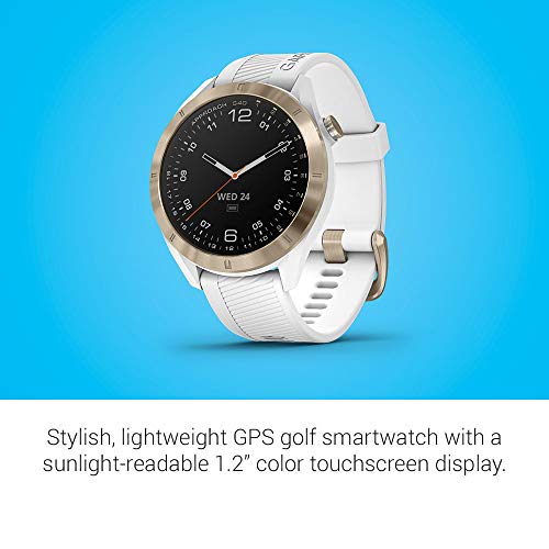 Garmin Approach S40, Stylish GPS Golf Smartwatch, Lightweight With Touchscreen Display, White/Light Gold