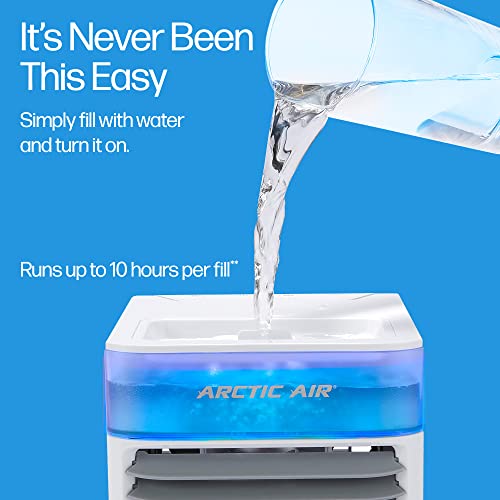 Arctic Air Pure Chill 2.0 Evaporative Air Cooler by Ontel - Powerful, Quiet, Lightweight and Portable Space Cooler with Hydro-Chill Technology For Bedroom, Office, Living Room & More