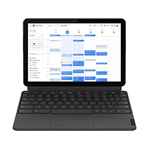 2020 Lenovo Chromebook Duet 2-in-1 10.1" FHD Touchscreen Tablet Computer, MediaTek Helio P60T CPU, 4GB RAM, 128GB SSD, ARM G72 MP3 Graphics, Dual Webcam, USB-C, Chrome OS, Blue+Gray, 128GB USB Card